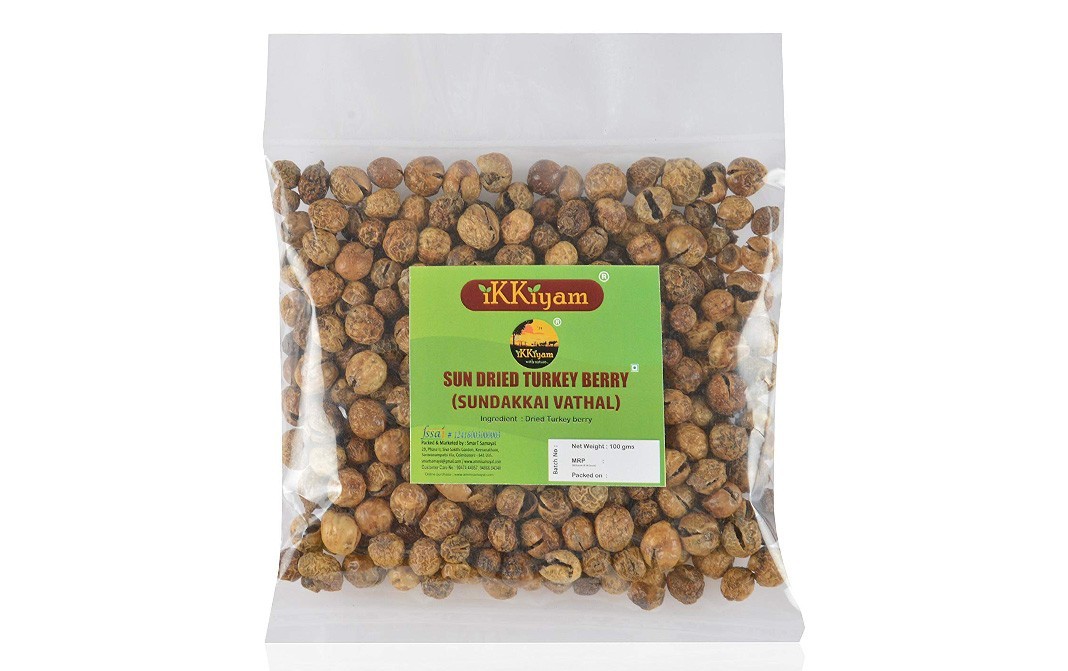 Ikkiyam Sun Dried Turkey Berry (Sundakkai Vathal)   Pack  100 grams